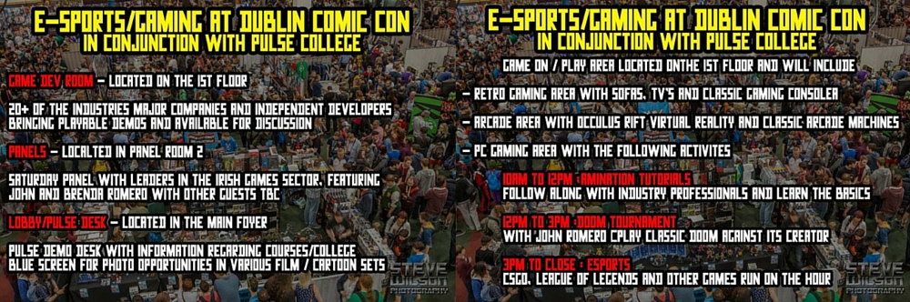 game zone dublin comic con pulse college